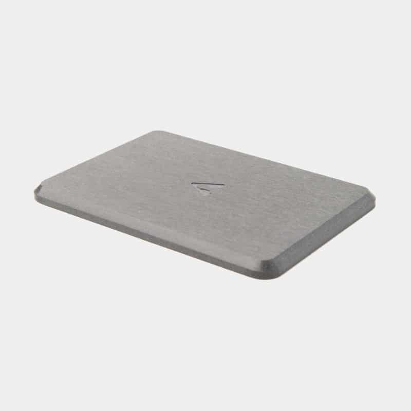 Artpresso large cleaning tool platform in diatomite stone, brushed grey surface with the engraved Artpresso mark