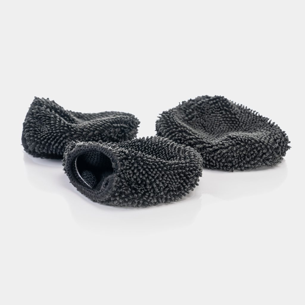 Three Portafilter Pro microfiber covers